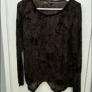 Snoskins long sleeve flocked tunic. Espresso size large